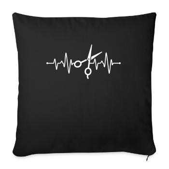 Coiffeur Heartbeat - Housse de coussin décorative 45 x 45 cm - noir - Devant