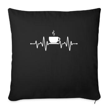 Battement de cœur du café - Housse de coussin décorative 45 x 45 cm - noir - Devant