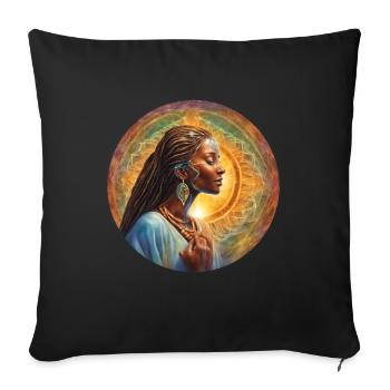 Conception de chaman coloré - Housse de coussin décorative 45 x 45 cm - noir - Devant