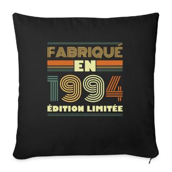 Fabriqué En 1994 Édition Limitée - Housse de coussin décorative 45 x 45 cm - noir - Devant