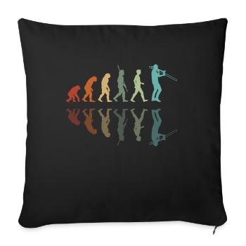 Trombonist Evolution - Sofa pillowcase 17,3'' x 17,3'' (45 x 45 cm) - black - Front