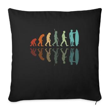 Évolution du surf - Housse de coussin décorative 45 x 45 cm - noir - Devant