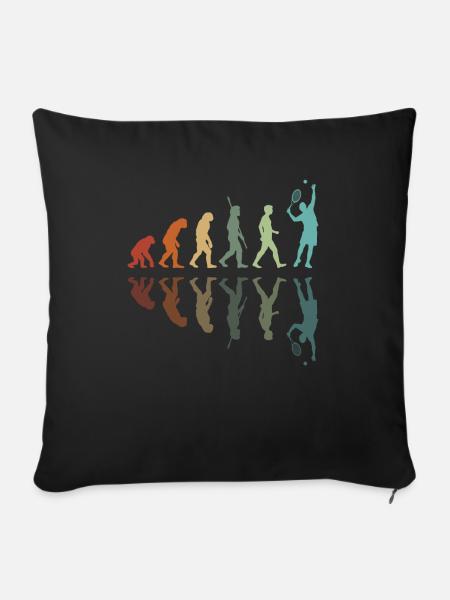 Evolution für Tennisspieler - Sofakissenbezug 45 x 45 cm - Schwarz