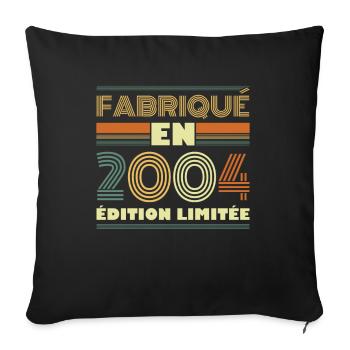 Fabriqué En 2004 Édition Limitée - Housse de coussin décorative 45 x 45 cm - noir - Devant