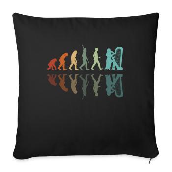 Évolution De Joueur De Harpe - Housse de coussin décorative 45 x 45 cm - noir - Devant