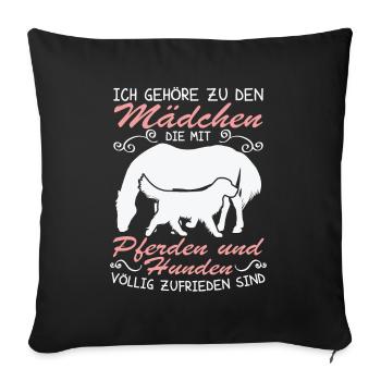 Hunden völlig zufrieden - Sofakissenbezug 45 x 45 cm - Schwarz - Vorne