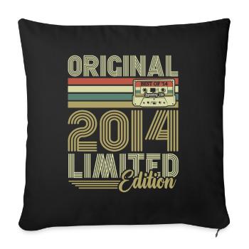 Original 2014 Vintage Rétro Cadeau D'anniversaire - Housse de coussin décorative 45 x 45 cm - noir - Devant