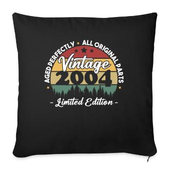 Vintage Cadeau Anniversaire Pour Né En 2004 - Housse de coussin décorative 45 x 45 cm - noir - Devant