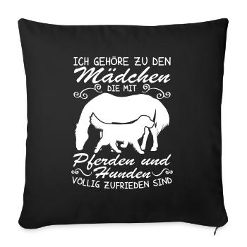 Hunden völlig zufrieden - Sofakissenbezug 45 x 45 cm - Schwarz - Vorne