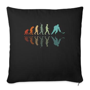 Eishockey Entwicklung - Sofakissenbezug 45 x 45 cm - Schwarz - Vorne