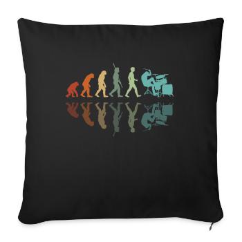 Schlagzeuger Entwicklung - Sofakissenbezug 45 x 45 cm - Schwarz - Vorne