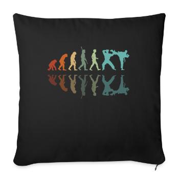 Évolution Karaté - Housse de coussin décorative 45 x 45 cm - noir - Devant
