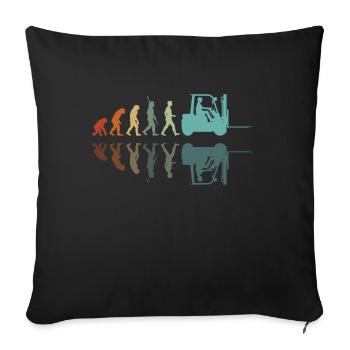 Evolution Forklift - Sofa pillowcase 17,3'' x 17,3'' (45 x 45 cm) - black - Front