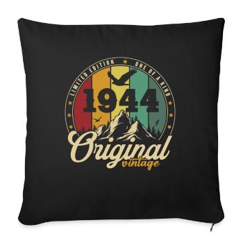 Original 1944 Vintage Retro Anniversary Gift - Sofa pillowcase 17,3'' x 17,3'' (45 x 45 cm) - black - Front