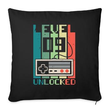 Niveau 9 débloqué - Housse de coussin décorative 45 x 45 cm - noir - Devant