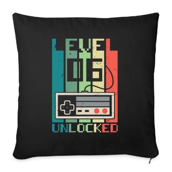 Niveau 6 débloqué - Housse de coussin décorative 45 x 45 cm - noir - Devant