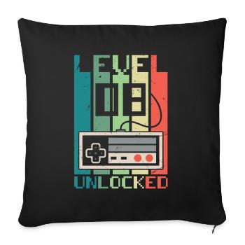 Niveau 8 débloqué - Housse de coussin décorative 45 x 45 cm - noir - Devant