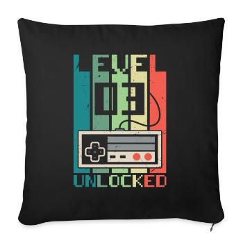 Niveau 3 débloqué - Housse de coussin décorative 45 x 45 cm - noir - Devant