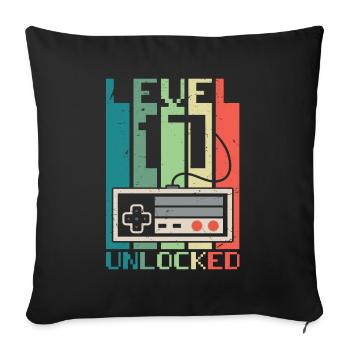 Level 17 Unlocked - Sofa pillowcase 17,3'' x 17,3'' (45 x 45 cm) - black - Front