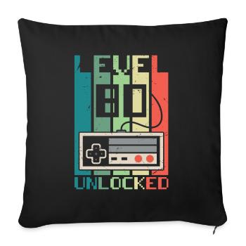 Niveau 80 débloqué - Housse de coussin décorative 45 x 45 cm - noir - Devant