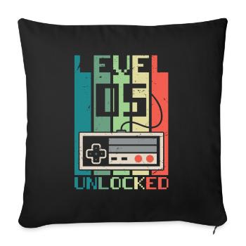 Niveau 5 débloqué - Housse de coussin décorative 45 x 45 cm - noir - Devant