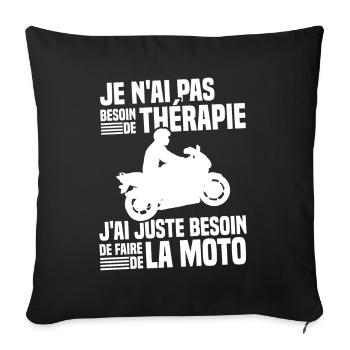 Besoin de faire de la moto cadeau motard - Housse de coussin décorative 45 x 45 cm - noir - Devant