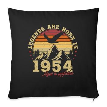Vintage 1954 Vintage cadeau anniversaire rétro - Housse de coussin décorative 45 x 45 cm - noir - Devant
