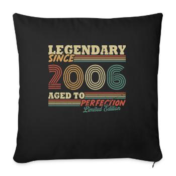 Legendär seit 2006 Vintage Geburtstag Geschenk - Sofa pillowcase 17,3'' x 17,3'' (45 x 45 cm) - black - Front