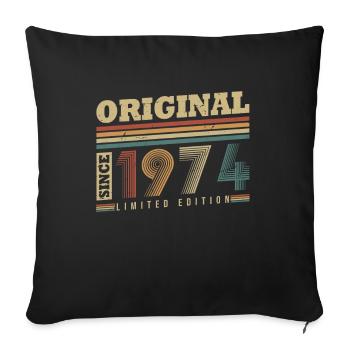Original Since 1974 Vintage Gift Birthday - Sofa pillowcase 17,3'' x 17,3'' (45 x 45 cm) - black - Front