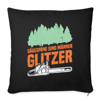 La sciure de bois, c’est le pailleté des hommes - Housse de coussin décorative 45 x 45 cm - noir - Devant