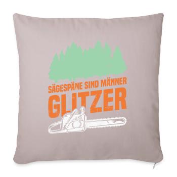 La sciure de bois, c’est le pailleté des hommes - Housse de coussin décorative 45 x 45 cm - taupe clair - Devant