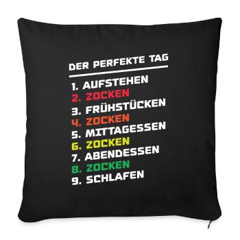 La journée parfaite pour jouer - Housse de coussin décorative 45 x 45 cm - noir - Devant