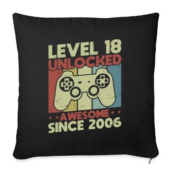 Niveau 18 débloqué - Housse de coussin décorative 45 x 45 cm - noir - Devant