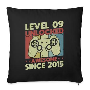 Level 9 Unlocked - Sofa pillowcase 17,3'' x 17,3'' (45 x 45 cm) - black - Front