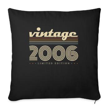Vintage 2006 rétro Vintage cadeau d’anniversaire - Housse de coussin décorative 45 x 45 cm - noir - Devant