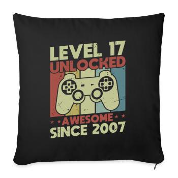 Level 17 Unlocked - Sofa pillowcase 17,3'' x 17,3'' (45 x 45 cm) - black - Front