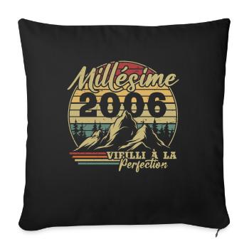 Millésime 2006 - Housse de coussin décorative 45 x 45 cm - noir - Devant