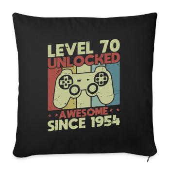 Level 70 Unlocked - Sofa pillowcase 17,3'' x 17,3'' (45 x 45 cm) - black - Front