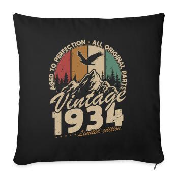 Vintage 1934 Retro Vintage Birthday Gift - Sofa pillowcase 17,3'' x 17,3'' (45 x 45 cm) - black - Front