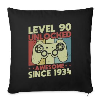 Level 90 Unlocked - Sofa pillowcase 17,3'' x 17,3'' (45 x 45 cm) - black - Front