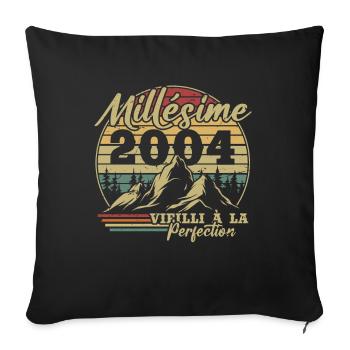 Millésime 2004 - Housse de coussin décorative 45 x 45 cm - noir - Devant