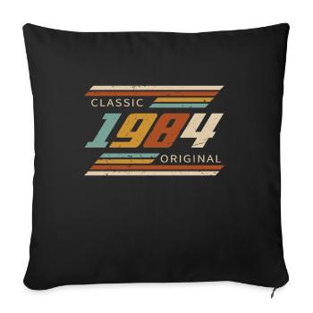 Classique 1984 Original Vintage anniversaire 1984 - Housse de coussin décorative 45 x 45 cm - noir - Devant