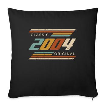 Classique 2004 Original Vintage Anniversaire 2004 - Housse de coussin décorative 45 x 45 cm - noir - Devant