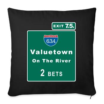 Poker Design Valuetown - quinte flush - Bouclier - Housse de coussin décorative 45 x 45 cm - noir - Devant