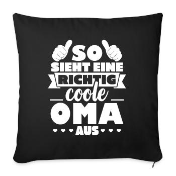 This is what a really cool grandma looks like - Sofa pillowcase 17,3'' x 17,3'' (45 x 45 cm) - black - Front
