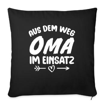 Out of the way: Grandma in action - Sofa pillowcase 17,3'' x 17,3'' (45 x 45 cm) - black - Front