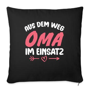 Out of the way grandma in action - Sofa pillowcase 17,3'' x 17,3'' (45 x 45 cm) - black - Front