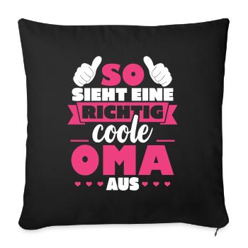 This is what a really cool grandma looks like - Sofa pillowcase 17,3'' x 17,3'' (45 x 45 cm) - black - Front