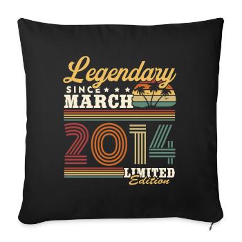 Légendaire depuis Mars 2014 Vintage Cadeau - Housse de coussin décorative 45 x 45 cm - noir - Devant