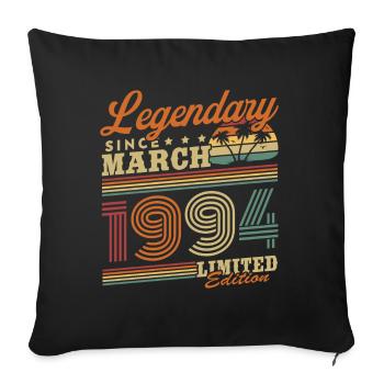 Légendaire depuis mars 1994 Vintage Birthday - Housse de coussin décorative 45 x 45 cm - noir - Devant